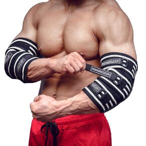 MANUEKLEAR Elbow Sleeves for Weightlifting, Elbow Compression Sleeves for Men, Adjustable Elbow Wraps for Weightlifting