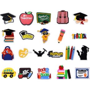 Class of 2024 Graduation Shoes Charms for Boys, No Duplicates Charms for Shoes Decoration Party Favor, Sports Shoes Charms Gift for Kids Teens and Adults