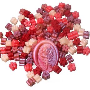 fsalisa Sealing Wax Beads Cherry Blossom 115pcs Wax Seal Beads for Wax Stamp Sealing, Christmas Cards, Envelopes, Wedding Invitations, Wine Packages, Gift Wrapping (Peacock Blue)
