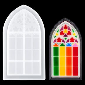Zayookey Epoxy Molds Church Window Storage Box Silicone Mould Soap Dish Resin Molds Rolling Trinket Tray Mold for Epoxy Resin Casting Candy Plate Jewelry Container Home Decoration (Box Mould B)