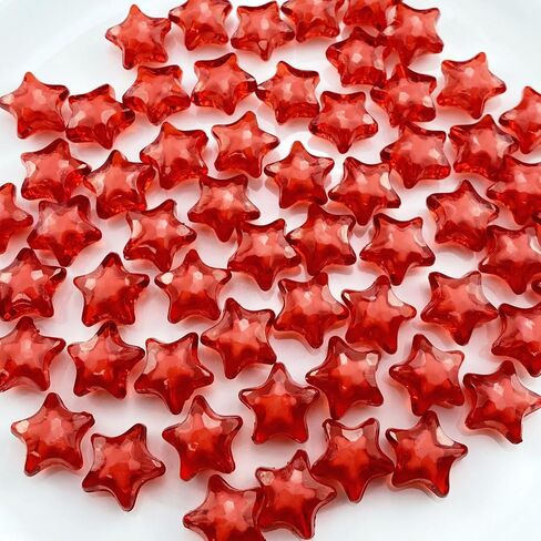 100 PCS 15mm Acrylic Star Beads Loose Spacer Colorful Beads for DIY Craft Jewelry Making Bracelet Necklace Earring Ornament Wind Chimes Key Chains(Multicolor) in Saudi Arabia