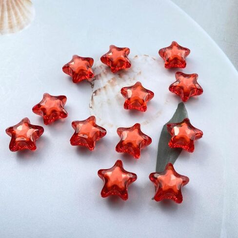 100 PCS 15mm Acrylic Star Beads Loose Spacer Colorful Beads for DIY Craft Jewelry Making Bracelet Necklace Earring Ornament Wind Chimes Key Chains(Multicolor) in Saudi Arabia