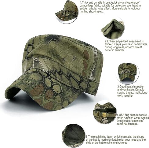 رجل مقاوم للماء كامو كاديت قبعات الجيش العلم الأمريكي مشبك المرأة سريعة الجافة شقة علوية العسكرية OCP دورية فيلق قبعات in Kuwait