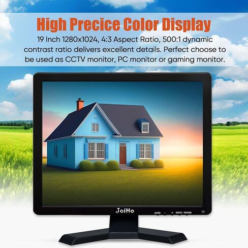 JaiHo 12-Inch 4:3 Security Monitor, 800x600 No Image Stretching CCTV Screen with Metal Housing, BNC HDMI VGA AV USB Input, Industrial Display with Built-in Speakers Remote Control & VESA Mount in Saudi Arabia