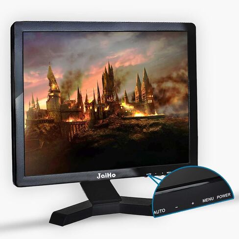 JaiHo 12-Inch 4:3 Security Monitor, 800x600 No Image Stretching CCTV Screen with Metal Housing, BNC HDMI VGA AV USB Input, Industrial Display with Built-in Speakers Remote Control & VESA Mount in Saudi Arabia