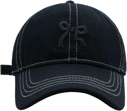 Bow-Tie Baseball Cap for Women Fashion Y2k Sun Visors Bright Color Trucker Hat Wide Brim Visor Cap for Travel Vacation 2024 in Kuwait