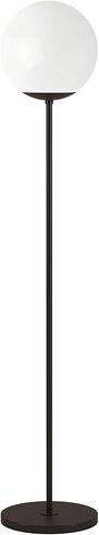 مصباح أرضي Henn&Hart Globe & Stem مع غطاء بلاستيكي باللون الأسود، للمنزل، وغرفة المعيشة، وغرفة النوم، وغرفة الترفيه، والمكتب in Kuwait