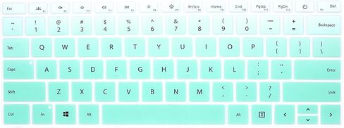 Silicone Keyboard Cover Skin for Microsoft Surface Laptop 3 13.5" and 15" 2019 Released/for Microsoft Surface Book 3 13.5" and 15",Keyboard Protector with Cute Print,US Layout Mint Green in Saudi Arabia
