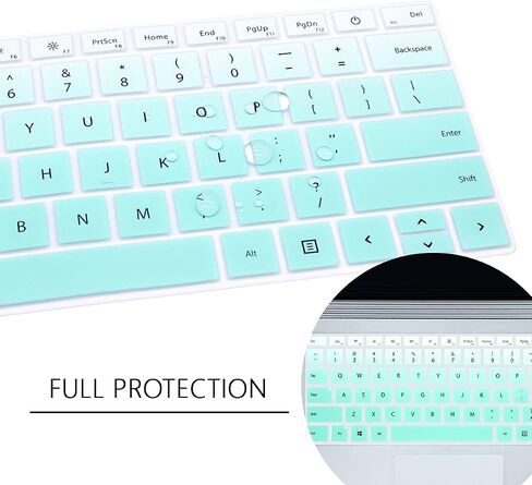 Silicone Keyboard Cover Skin for Microsoft Surface Laptop 3 13.5" and 15" 2019 Released/for Microsoft Surface Book 3 13.5" and 15",Keyboard Protector with Cute Print,US Layout Mint Green in Saudi Arabia