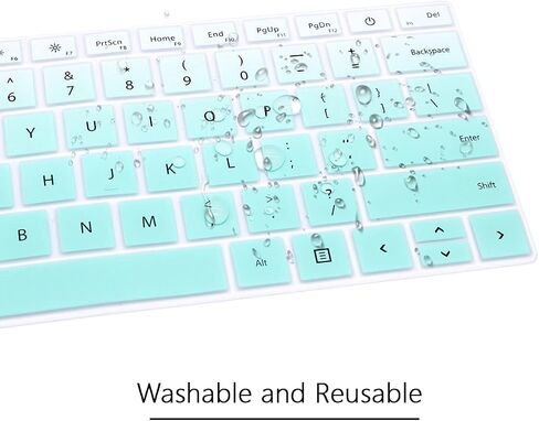 Silicone Keyboard Cover Skin for Microsoft Surface Laptop 3 13.5" and 15" 2019 Released/for Microsoft Surface Book 3 13.5" and 15",Keyboard Protector with Cute Print,US Layout Mint Green in Saudi Arabia