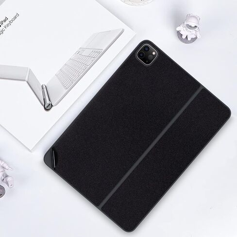 IMMOENUC 5-in-1 Tablets Skin Sticker Decals for 2022/2021/2020/2018 Apple iPad Pro 12.9 inch Smart Keyboard Folio PVC Material Solid Color Protective Film TPU Keyboard Film & ipad Screen Film（Black） in Saudi Arabia