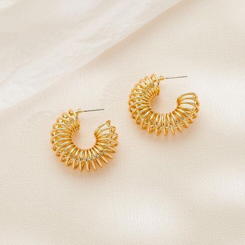 Chunky Gold Hoop Earrings for Women Gold Earrings Fashion Jewelry Gifts for Women in Saudi Arabia