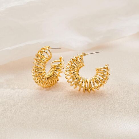 Chunky Gold Hoop Earrings for Women Gold Earrings Fashion Jewelry Gifts for Women in Saudi Arabia