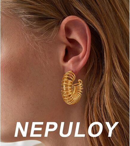 Chunky Gold Hoop Earrings for Women Gold Earrings Fashion Jewelry Gifts for Women in Saudi Arabia