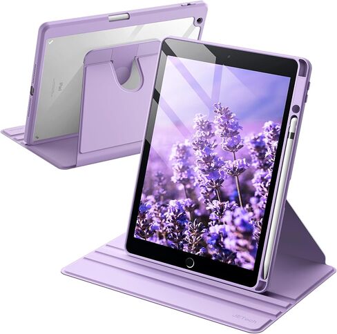 JETech حافظة دوارة 360 درجة لجهاز iPad 9th/8th/7th Gen 10.2 بوصة، أرجواني فاتح in Kuwait