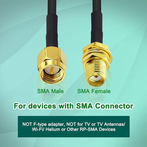 كابل تمديد هوائي واي فاي 16 قدم RG174 RF SMA ذكر إلى SMA أنثى كابل محوري منخفض الخسارة مطلي بالذهب ضفيرة لجسر راوتر LAN اللاسلكي معدات هوائي خارجي 2 حزمة in Kuwait