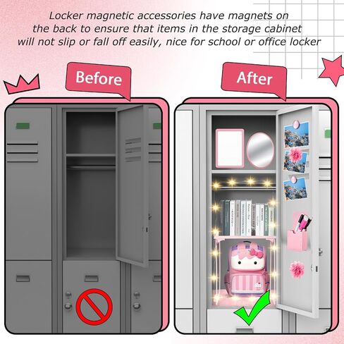 Patelai 12 Pcs Locker Organizer Decorating Kit Back to School Essentials Include Pen Holder Locker Organizer Shelf Mirror Faux Fur Rug Whiteboard with Marker Magnet String Light for Girls (Blue) in Saudi Arabia