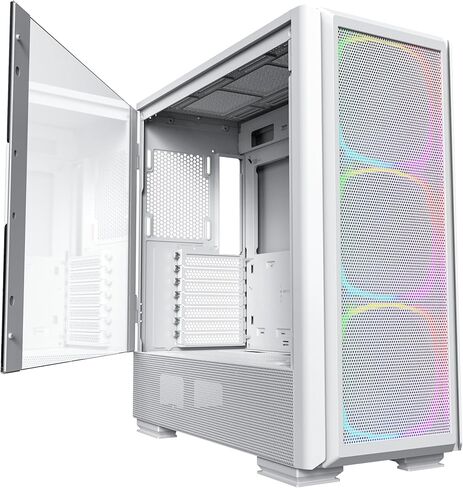 MONTECH Sky Two، زجاج مقسى مزدوج، مراوح 4X PWM ARGB مثبتة مسبقًا، حقيبة كمبيوتر ATX Gaming Mid Tower، النوع C، أداء تدفق هواء عالي - أزرق مغربي in Kuwait