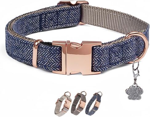 Elegance Dog Girl Collar Twil Cloth Collar!Stylish Dog Collar with Silver paw Charm Rose Gold Metal Buckle,Dog Collar Girl Comf Adjustable for Small to Medium Large Female Dogs (Brown Red, Small) in Saudi Arabia