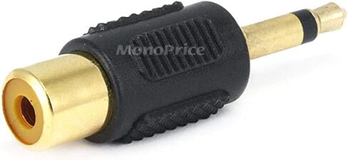 Monoprice 107146 3.5mm Mono Plug to RCA Jack Adaptor, Gold Plated Black & 107147 3.5mm Stereo Plug to RCA Jack Adaptor, Gold Plated, Black in Saudi Arabia
