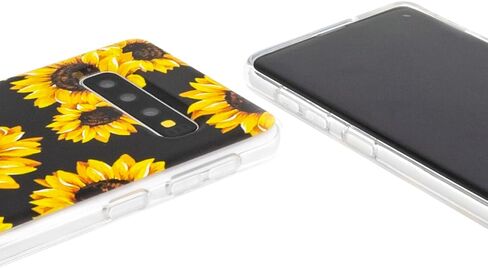 Phone Case Compatible with Galaxy S10 Case,Black Sunflower Pattern Cute Floral Case Soft TPU Back Cover for Samsung Galaxy S10 6.1 inch in Kuwait