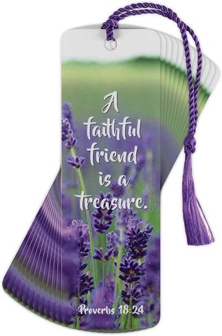 Dicksons Faithful Friend is Treasure Lavender Cardstock Tassel Bookmark Tags Pack of 12 in Saudi Arabia