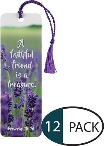 Dicksons Faithful Friend is Treasure Lavender Cardstock Tassel Bookmark Tags Pack of 12 in Saudi Arabia