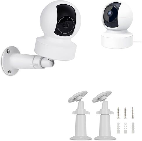 حامل تثبيت على الحائط UYODM متوافق مع Kasa Indoor Pan/Kasa Smart KC110 Dome/Kasa Smart 2K، حامل تثبيت أمان قابل للتعديل 360 درجة (الكاميرا غير متضمنة) (أبيض) in Kuwait