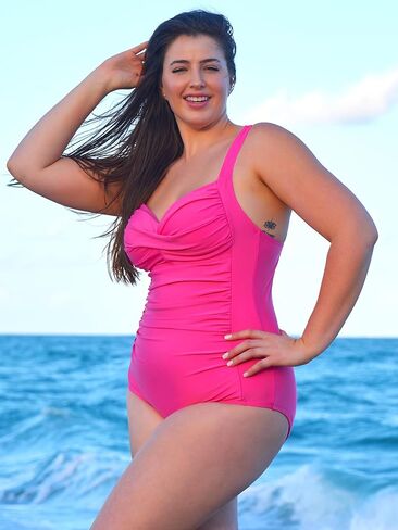 بدلة سباحة نسائية من قطعة واحدة مقاس كبير من Ocean Blues للتحكم في البطن قطعة واحدة in Kuwait