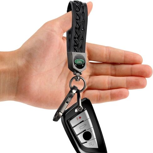 Genuine Leather Keychain for Acura, Car Key Chain with 4PCS Tire Valve Stem Caps for Men Women, Car Accessories, Black in Saudi Arabia