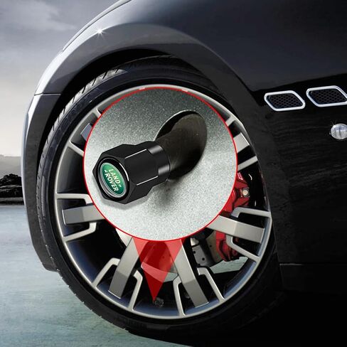 Genuine Leather Keychain for Acura, Car Key Chain with 4PCS Tire Valve Stem Caps for Men Women, Car Accessories, Black in Saudi Arabia