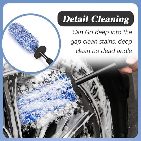 فرشاة العجلات، فرشاة تفصيل السيارة، فرشاة غسيل السيارة، فرشاة تنظيف العجلات الناعمة غير المعدنية، فرشاة تفاصيل الإطار من الألياف الدقيقة المقاومة للخدش، عالمية للعجلات والحواف وأطراف العادم والدراجات النارية in Kuwait