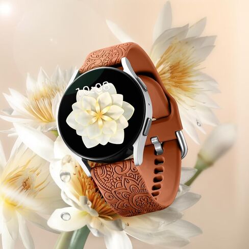 Floral Engraved Bands for Galaxy Watch 7/6/4/5/5 Pro/4 6 Classic/Active 2 in Kuwait