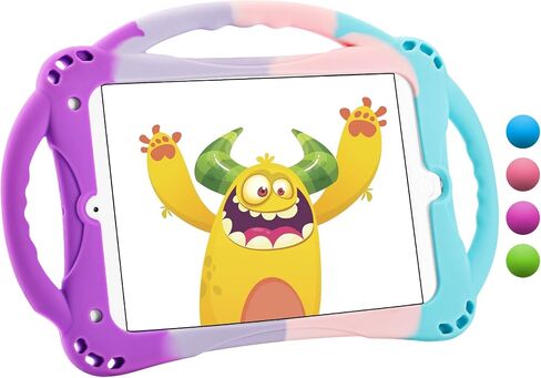 TopEsct Kids Case for iPad mini 5 4 3 2 1,Silicone Childproof Case for iPad mini 5 4 3 2 1, Built-in Handle Stand, Comes with a Strap (Pink) in Kuwait