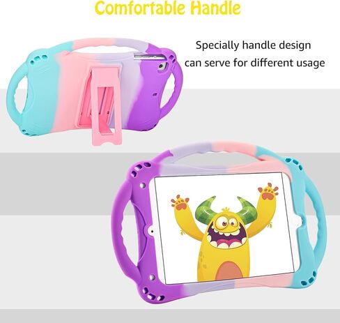 TopEsct Kids Case for iPad mini 5 4 3 2 1,Silicone Childproof Case for iPad mini 5 4 3 2 1, Built-in Handle Stand, Comes with a Strap (Pink) in Kuwait