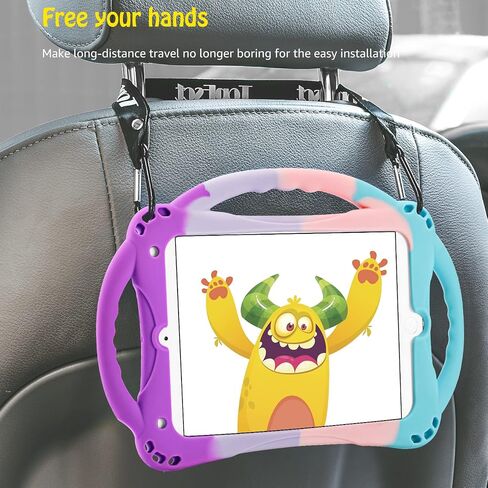 TopEsct Kids Case for iPad mini 5 4 3 2 1,Silicone Childproof Case for iPad mini 5 4 3 2 1, Built-in Handle Stand, Comes with a Strap (Pink) in Kuwait