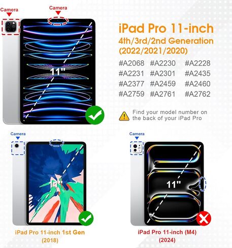 حافظة Fintie لجهاز iPad Pro 11 بوصة (الجيل الرابع / الثالث) 2022/2021 - غطاء حامل قابل للطي لعرض زوايا متعددة مع حامل قلم رصاص وجيب، يناسب أيضًا iPad Pro 11 بوصة الجيل الثاني/الأول، وردي in Saudi Arabia