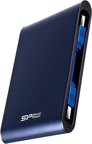 Silicon Power 1TB Rugged Portable External Hard Drive Armor A80, Waterproof USB 3.0 for PC, Mac, Xbox and PS4, Blue in Saudi Arabia