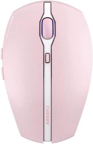 Cherry GENTIX BT Wireless Bluetooth Mouse, Multi-Device Function for up to 3 Devices, Switchable Resolution (1000/2000 DPI), 7 Buttons and Scroll Wheel, Battery Operated, Black (Frosted Silver) in Kuwait