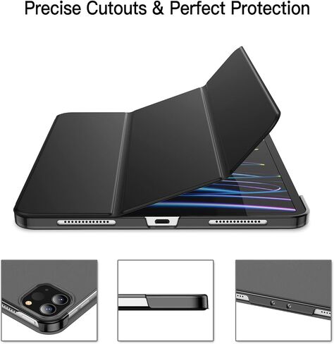 JETech Case for iPad Pro 11 Inch, 2022/2021/2020 Model, Slim Stand Hard Back Shell Smart Cover with Auto Wake/Sleep (Black) in Saudi Arabia