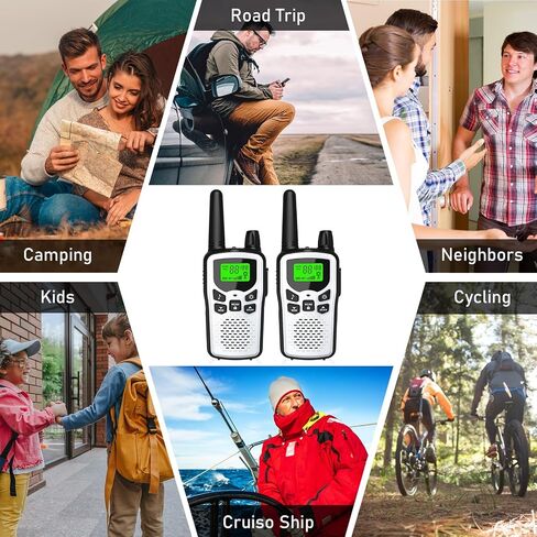 Walkie Talkies,Erelis Long Rang Walkie Talkies with 22 FRS Channels,Walkie Talkies for Adults with Lamp,VOX,LCD Display for Outdoor Activities (Green) in Saudi Arabia