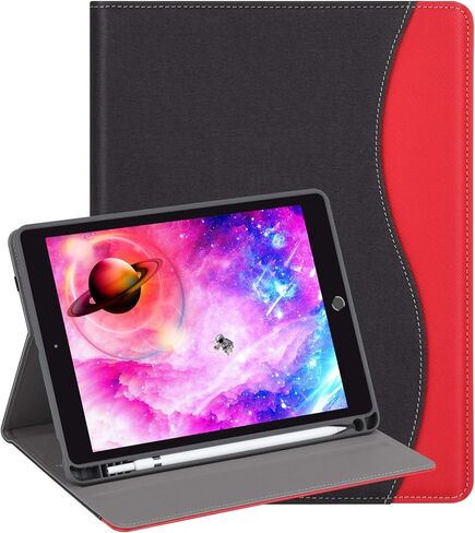 HFcoupe 10.2 Inch iPad Case for 9th 8th 7th Generation(2021/2020 / 2019), Multi-Angle Stand Protective Cover for iPad Gen 9 8 7, Auto Wake/Sleep Folio with Pencil Holder and Pocket, Dark Brown in Kuwait