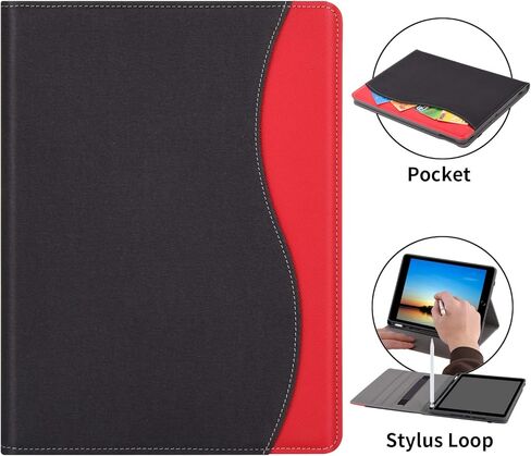 HFcoupe 10.2 Inch iPad Case for 9th 8th 7th Generation(2021/2020 / 2019), Multi-Angle Stand Protective Cover for iPad Gen 9 8 7, Auto Wake/Sleep Folio with Pencil Holder and Pocket, Dark Brown in Kuwait