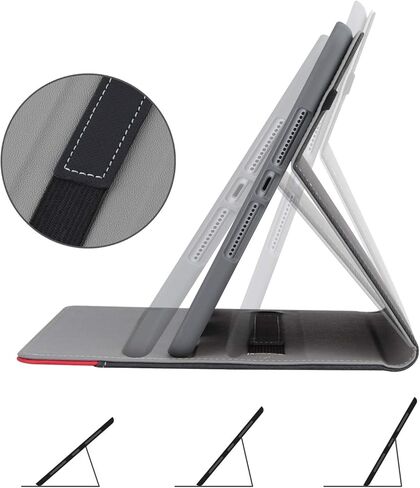 HFcoupe 10.2 Inch iPad Case for 9th 8th 7th Generation(2021/2020 / 2019), Multi-Angle Stand Protective Cover for iPad Gen 9 8 7, Auto Wake/Sleep Folio with Pencil Holder and Pocket, Dark Brown in Kuwait