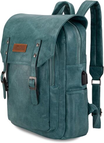 Montana West × Wrangler Brown Leather Laptop Backpack Purse Women and Men Unisex Fashion Backpack in Saudi Arabia