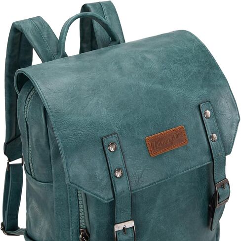 Montana West × Wrangler Brown Leather Laptop Backpack Purse Women and Men Unisex Fashion Backpack in Saudi Arabia