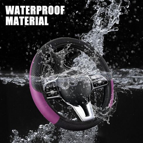 Pack-1 Car Steering Wheel Cover, Artificial Leather Protective Case, Steering Wheel Cover Without Inner Ring, Anti Slip Automobile Kit Replacement, Universal for Most Cars, Trucks (Purple) in Saudi Arabia