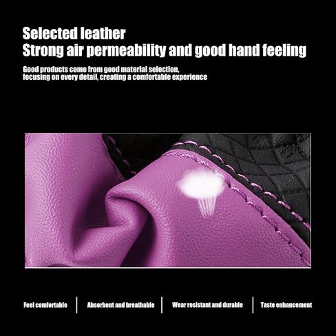 Pack-1 Car Steering Wheel Cover, Artificial Leather Protective Case, Steering Wheel Cover Without Inner Ring, Anti Slip Automobile Kit Replacement, Universal for Most Cars, Trucks (Purple) in Saudi Arabia