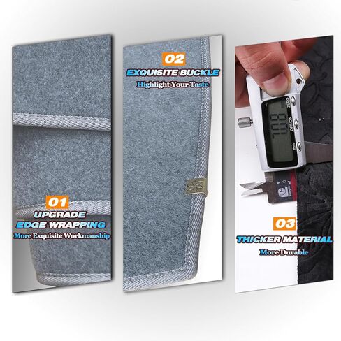 ترقية غطاء لوحة القيادة Dacron المناسب لـ 2010 2011 2012 2013 Ma-zda 3 (يناسب فقط رمز الجسم Mfr: BL) فعال مضاد للوهج، يقلل الانعكاس، حماية من الشمس، مقاوم للغبار، مقاوم للأشعة فوق البنفسجية - رمادي in Kuwait