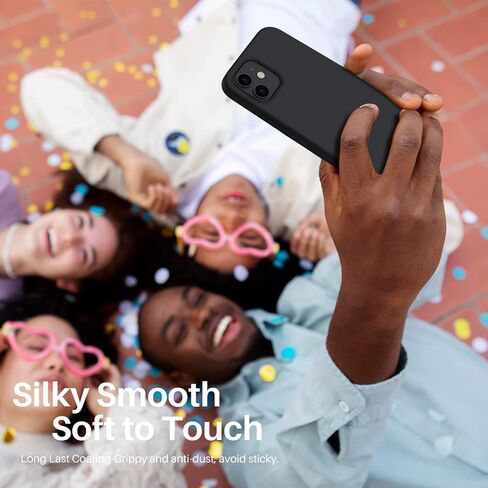 ORNARTO Compatible with iPhone 12 Mini Case, Slim Liquid Silicone 3 Layers Full Covered Soft Gel Rubber with Microfiber Case Cover 5.4 inch-Navy Blue in Kuwait